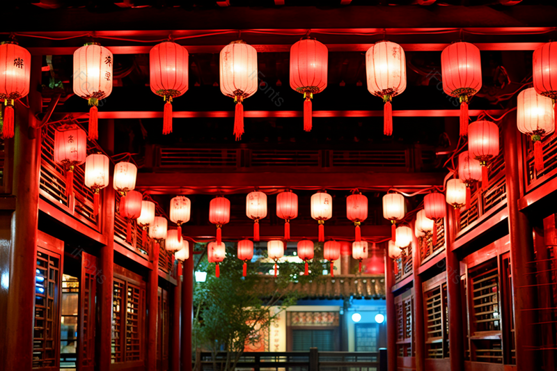 中式节日氛围美丽的锦里夜景,高清,摄影图,摄影图片,图片大全,摄影图免费下载